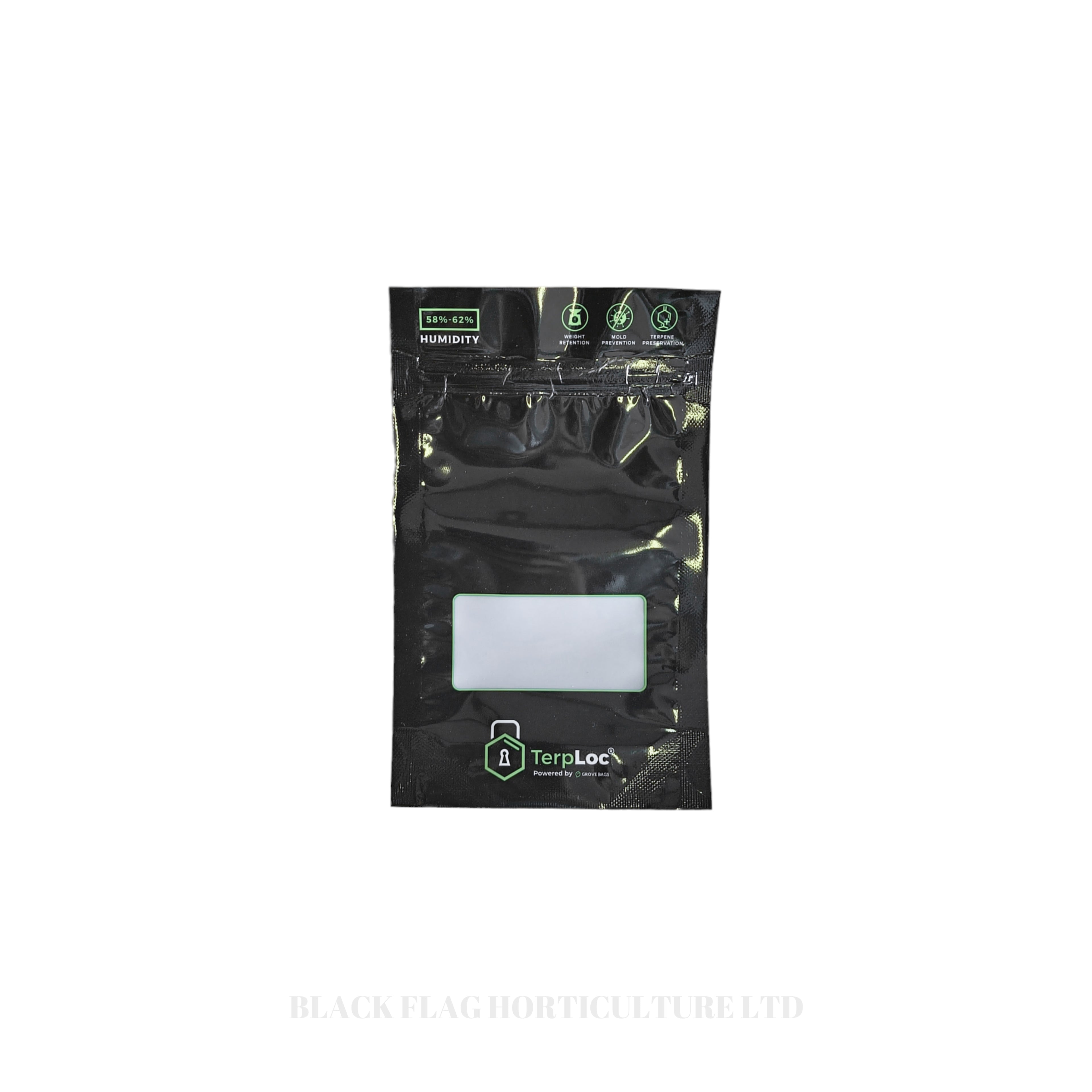 Grove Bags - Windowed Black - Odourless Terploc Technology  (Resealable Curing)