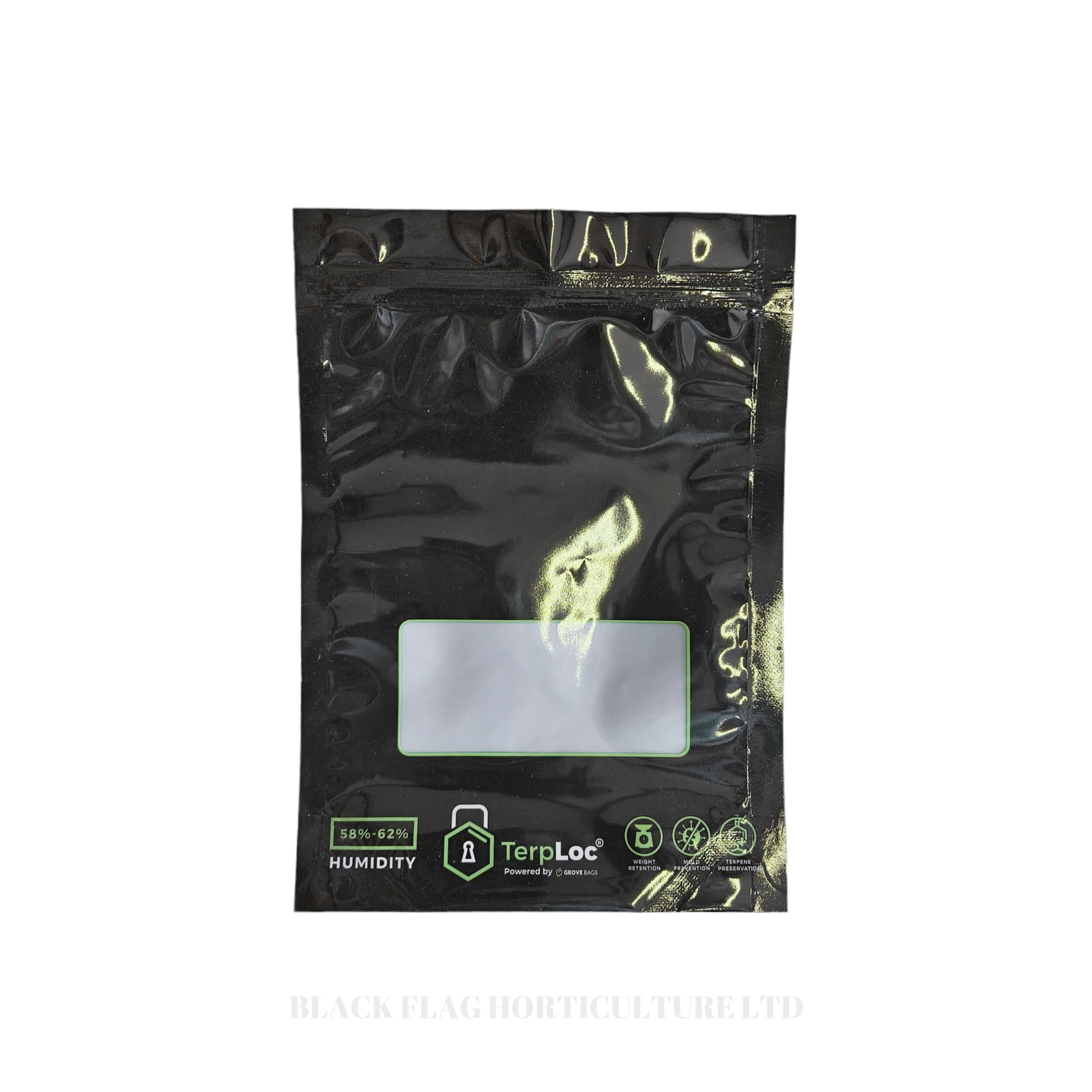 Grove Bags - Windowed Black - Odourless Terploc Technology  (Resealable Curing)
