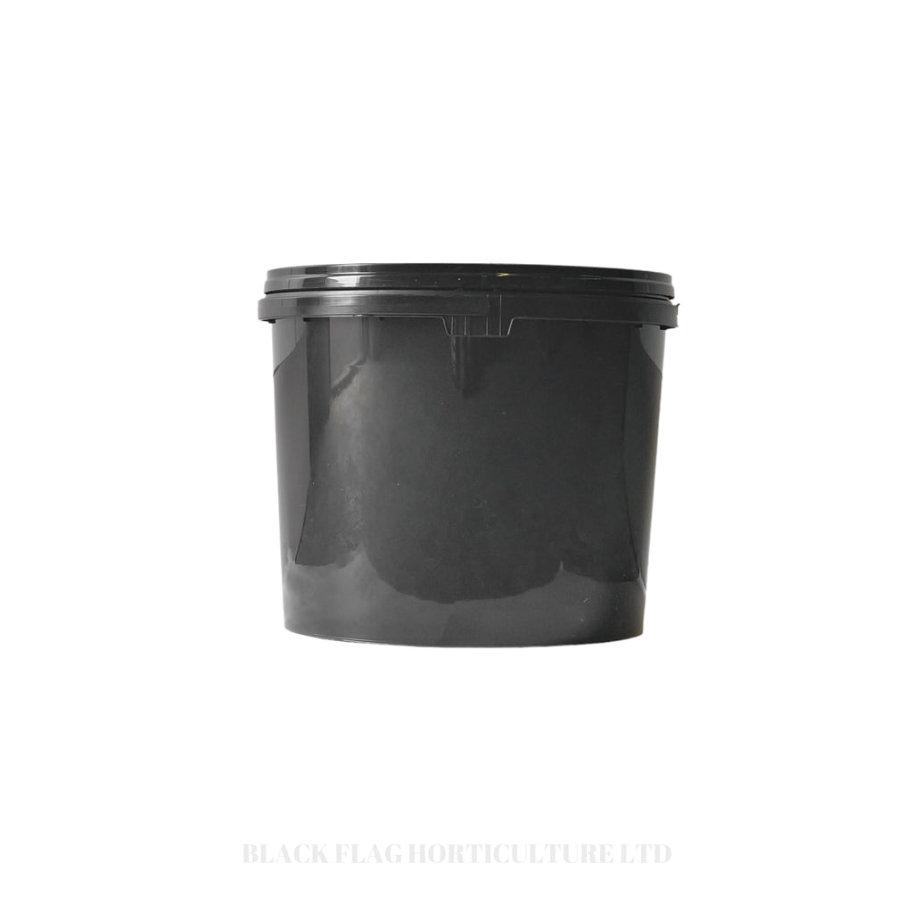 Black Plastic Buckets with Lids - With Handle