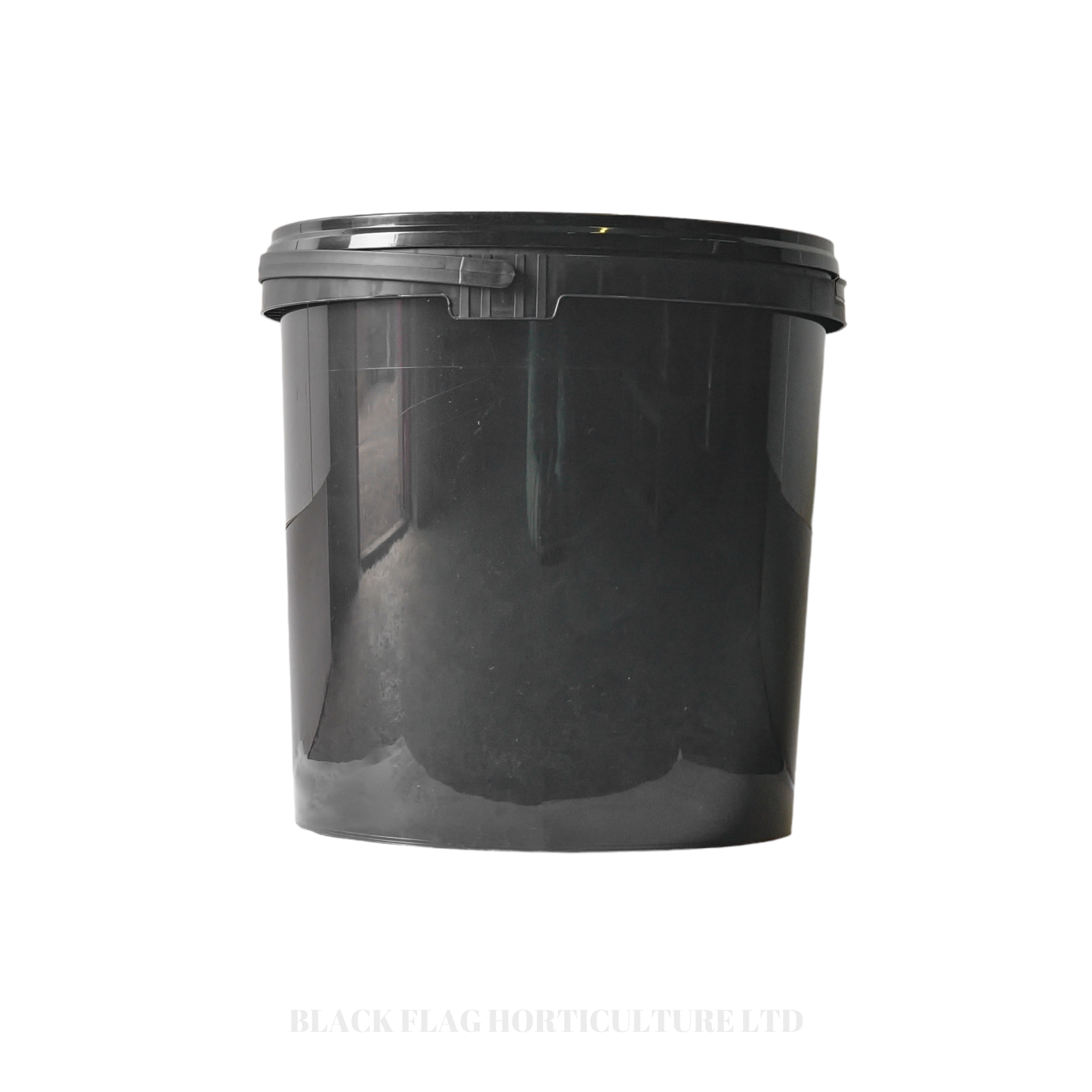 Black Plastic Buckets with Lids - With Handle