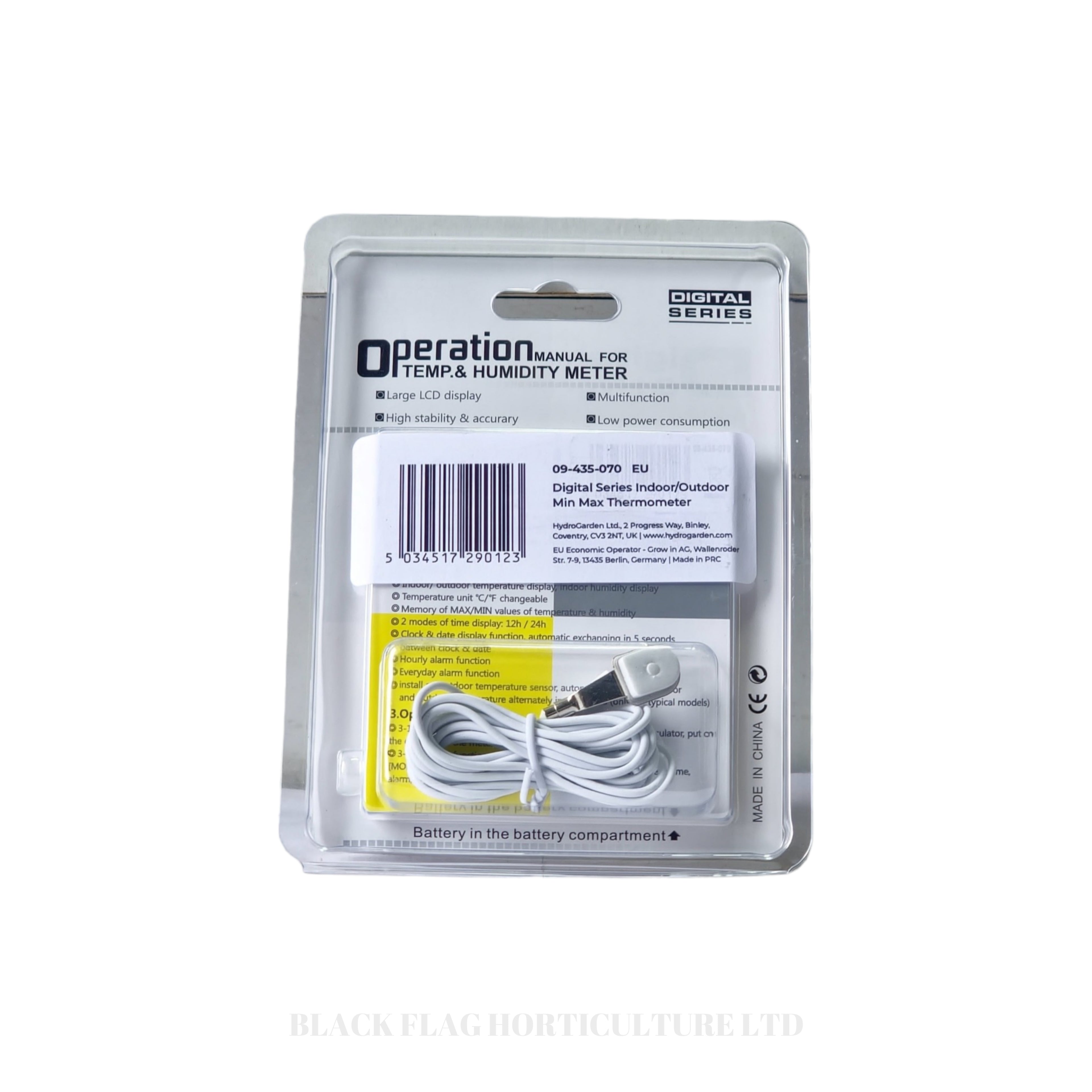 Digital Series Indoor/Outdoor Min Max Hygrometer