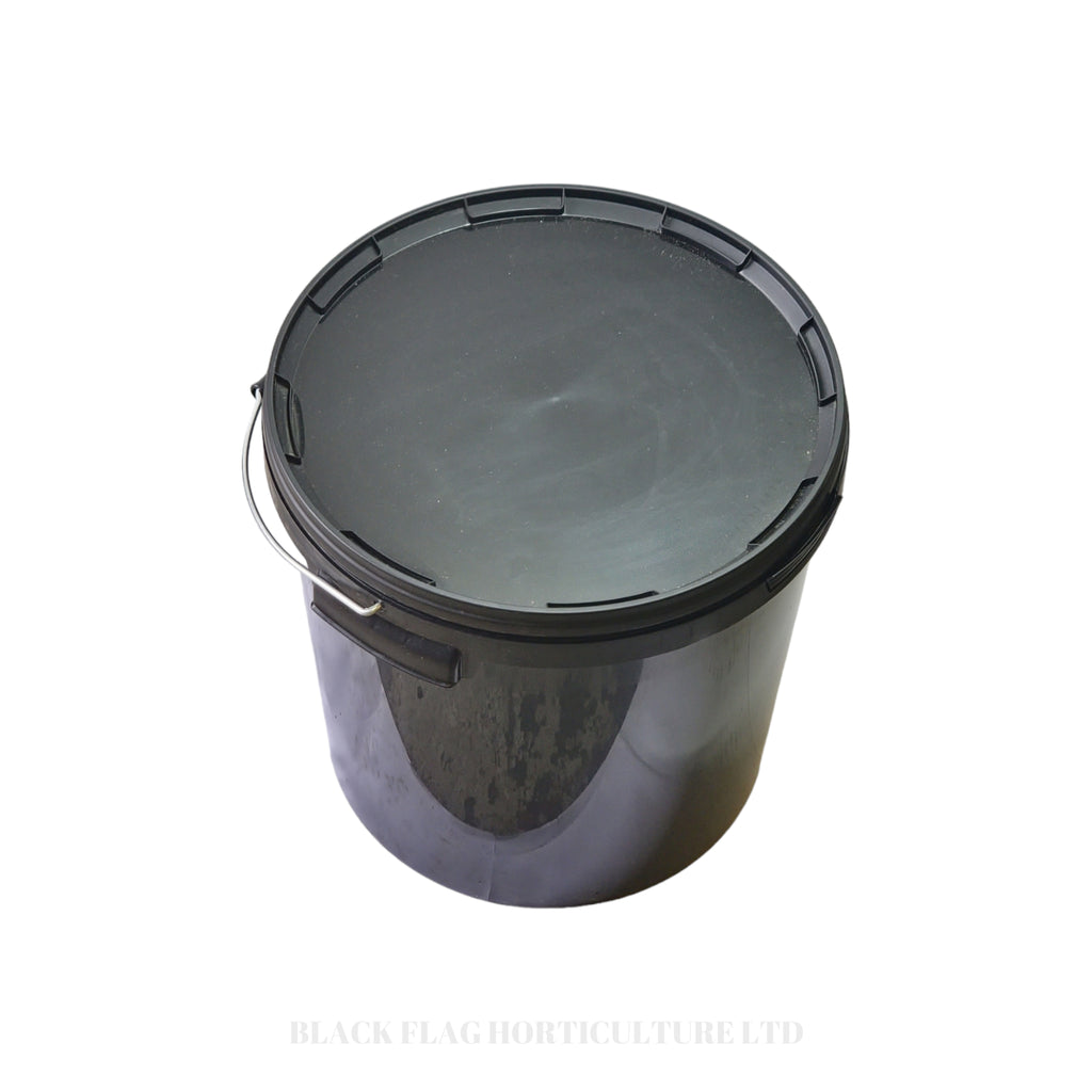 Black Plastic Buckets with Lids - With Handle
