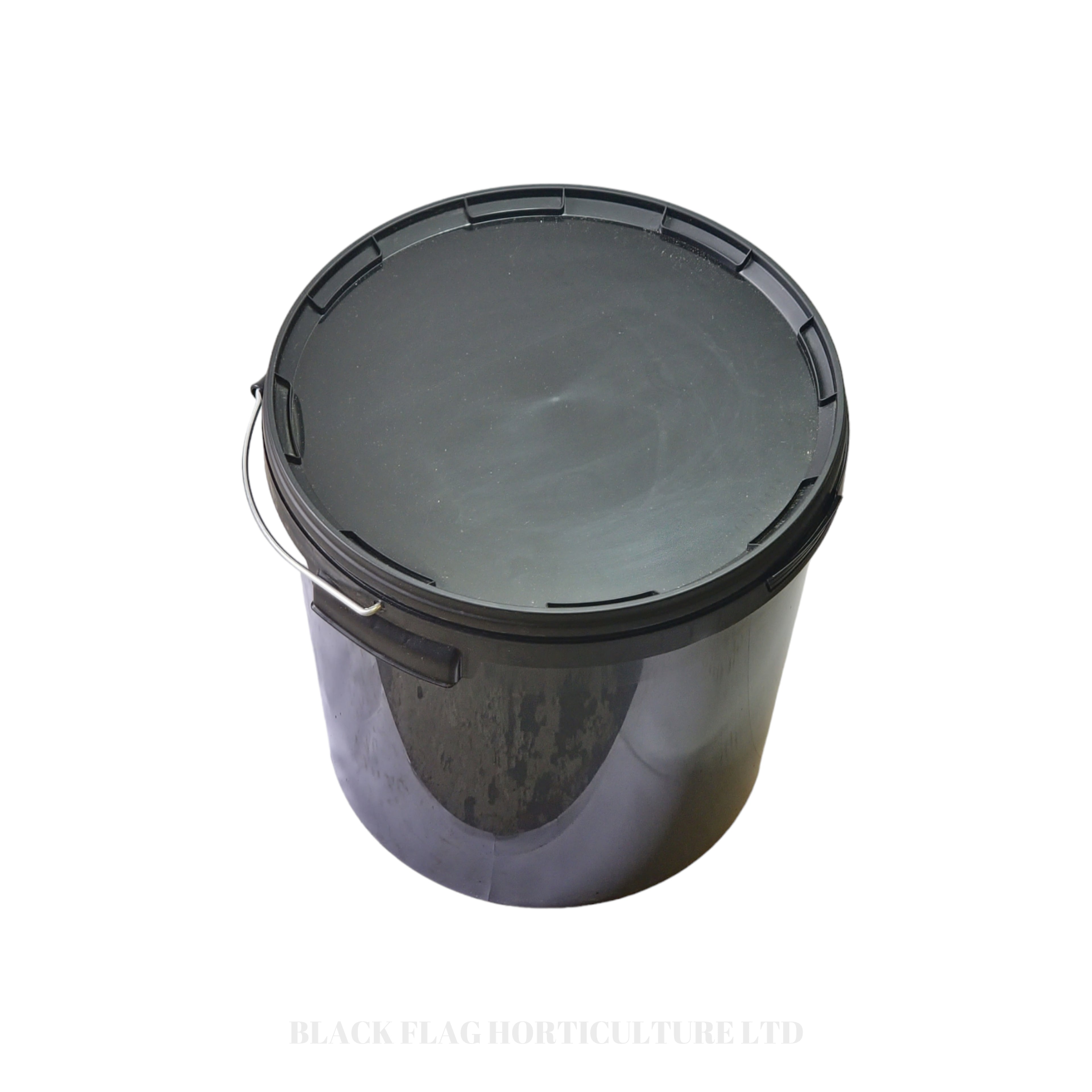 Black Plastic Buckets with Lids - With Handle