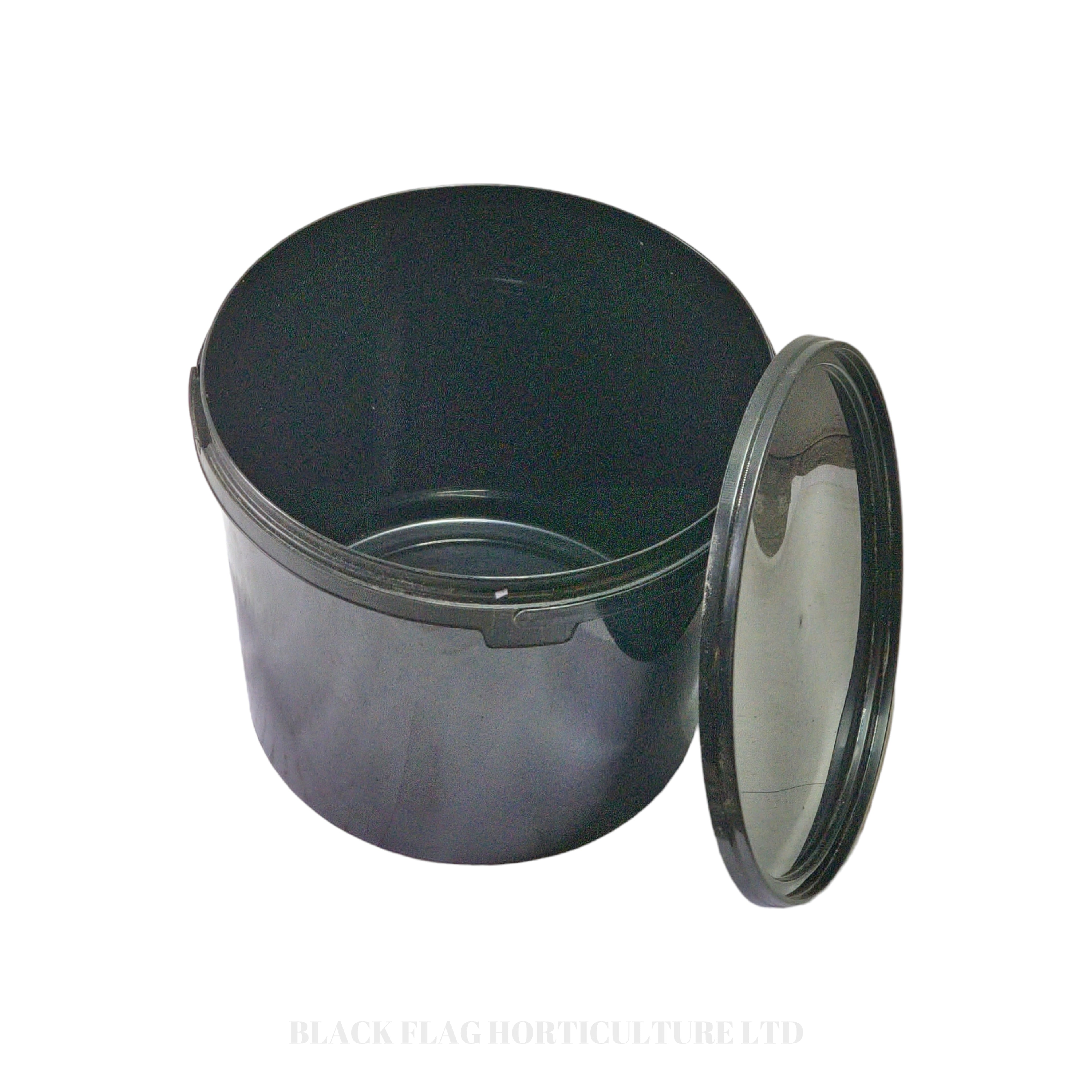 Black Plastic Buckets with Lids - With Handle