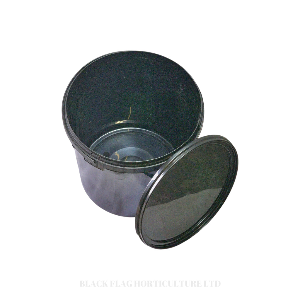Black Plastic Buckets with Lids - With Handle