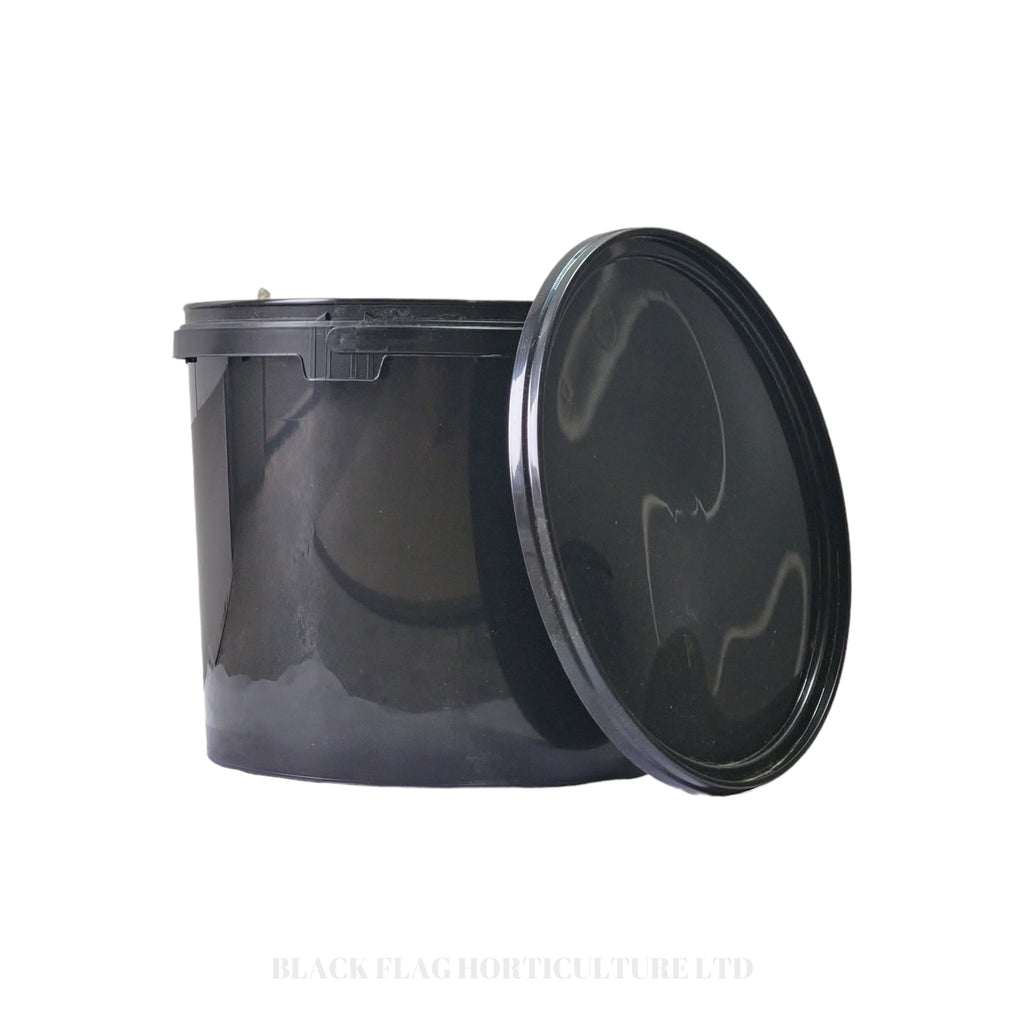 Black Plastic Buckets with Lids - With Handle