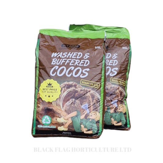 Atami - Washed & Buffered Cocos (50 Litres) X 2 (Premium Coco Coir Mix for Vigorous Plant Growth)