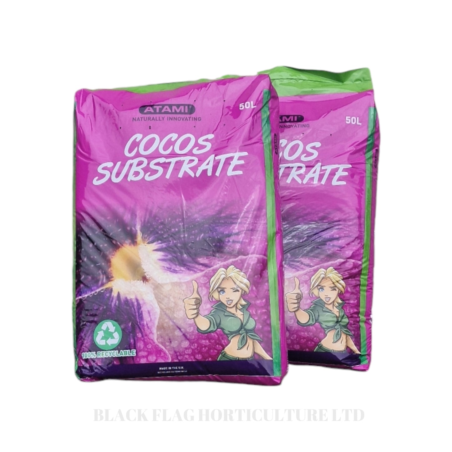 Atami - Cocos Substrate (50 Litres) X 2 (Premium Coco Coir Mix for Vigorous Plant Growth)