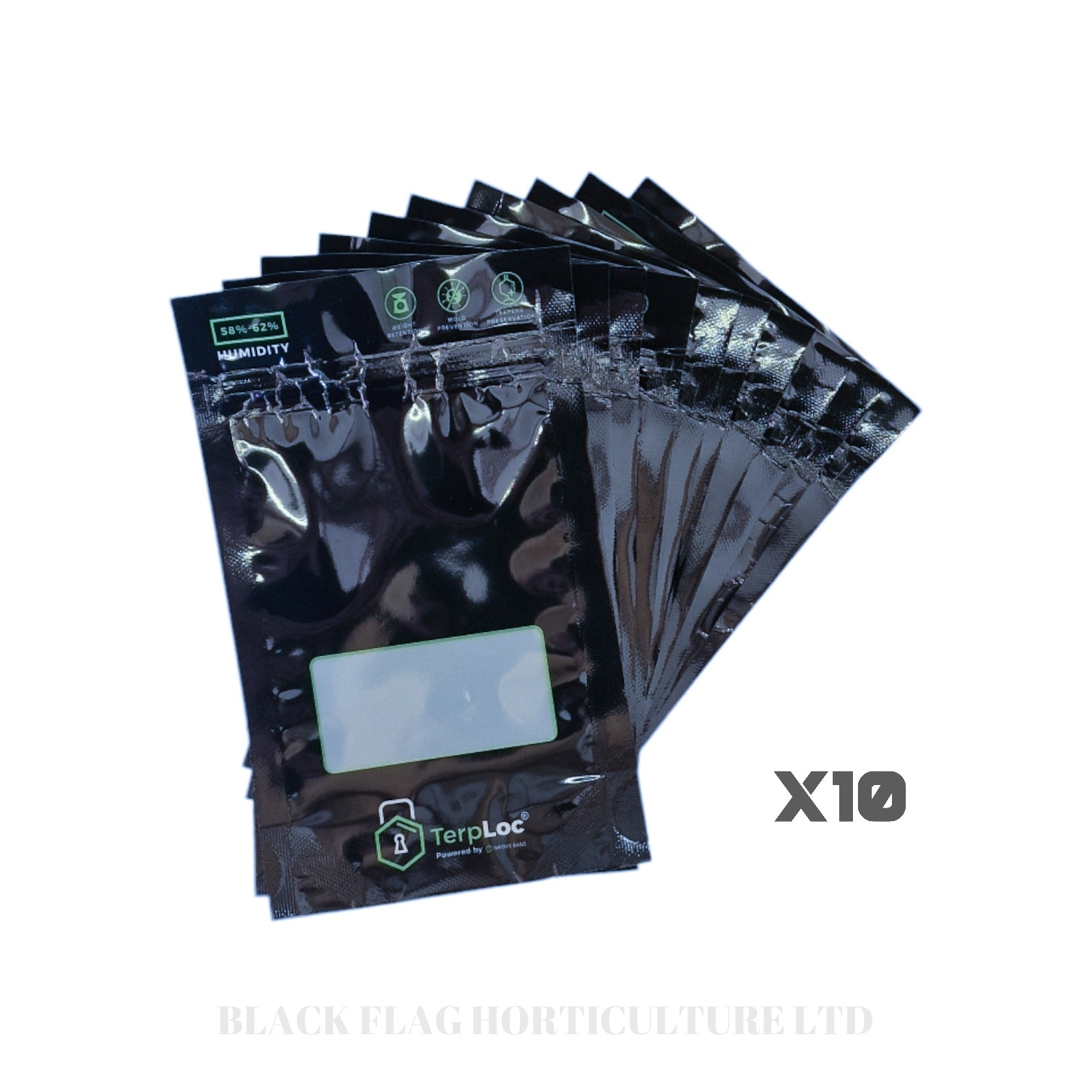 Grove Bags x10 Bundle - Windowed Black - Odourless Terploc Technology
