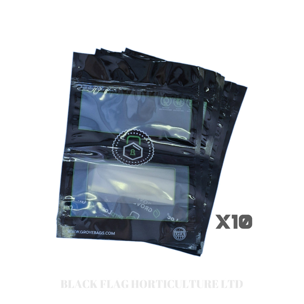 Grove Bags x10 Bundle - Windowed Black - Odourless Terploc Technology