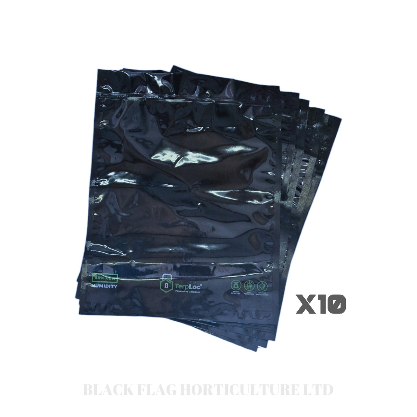 Grove Bags x10 Bundle - Windowed Black - Odourless Terploc Technology