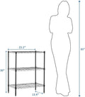 3-Shelf Narrow Storage Unit - Height Adjustable
