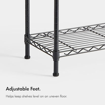 VonHaus - 5 Tier Wire Shelving Unit (Black Powder Coated Metal Shelf)