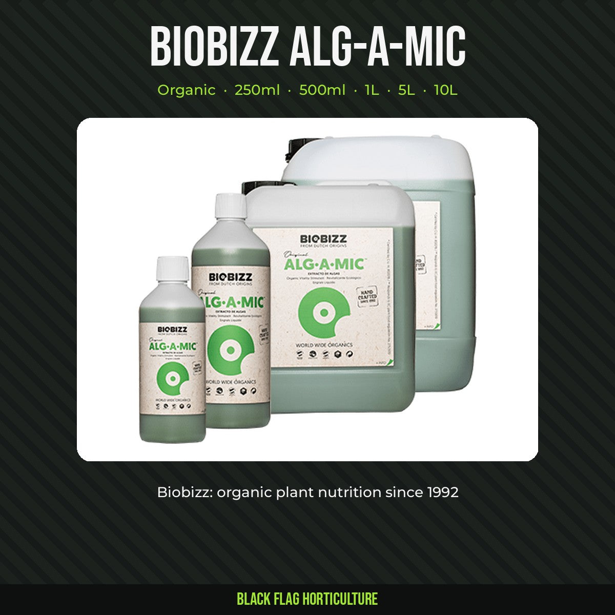 BIOBIZZ Alg-A-Mic organic seaweed tonic, all sizes