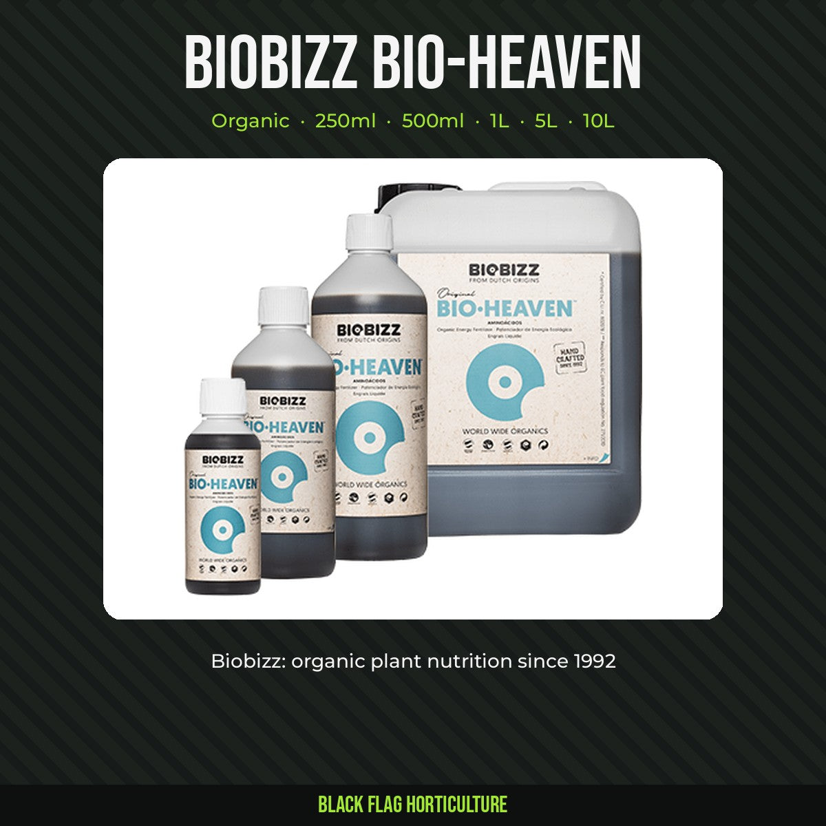 BIOBIZZ Bio-Heaven organic energy booster, all sizes