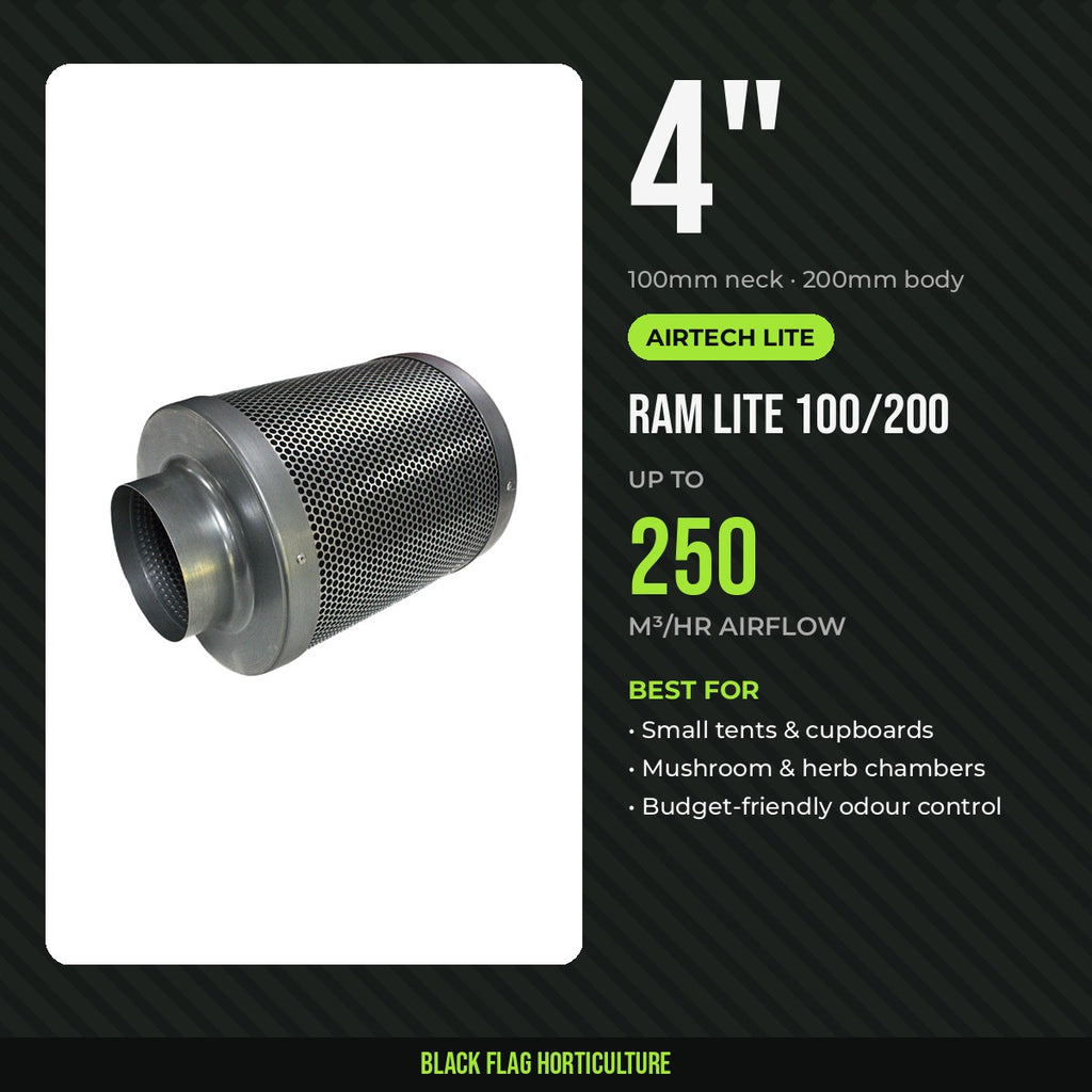 RAM AirTECH LITE 100/200 4 inch carbon filter, 250m³/hr