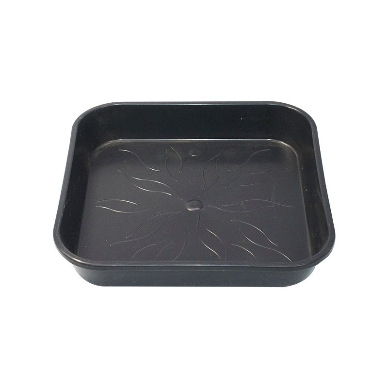 Black square plant pot saucer