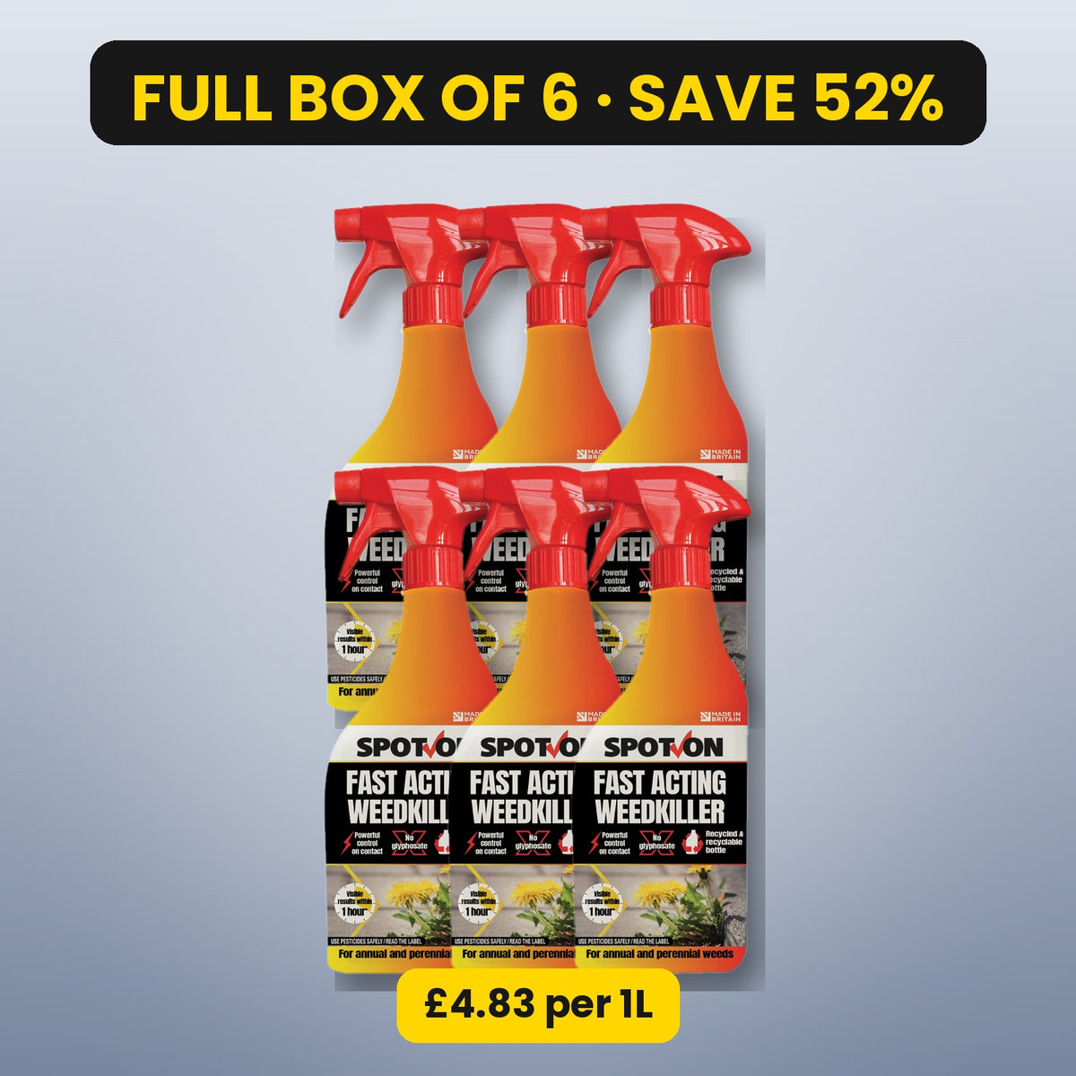SPOT-ON Fast Acting Weedkiller 1L – box of 6, save 52%