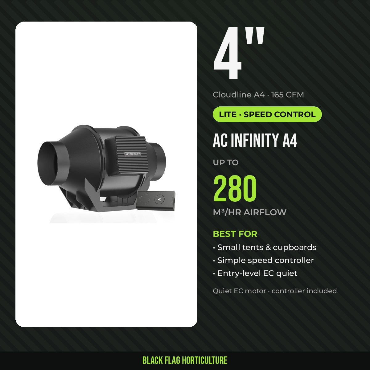 AC Infinity Cloudline Lite A4 4 inch
