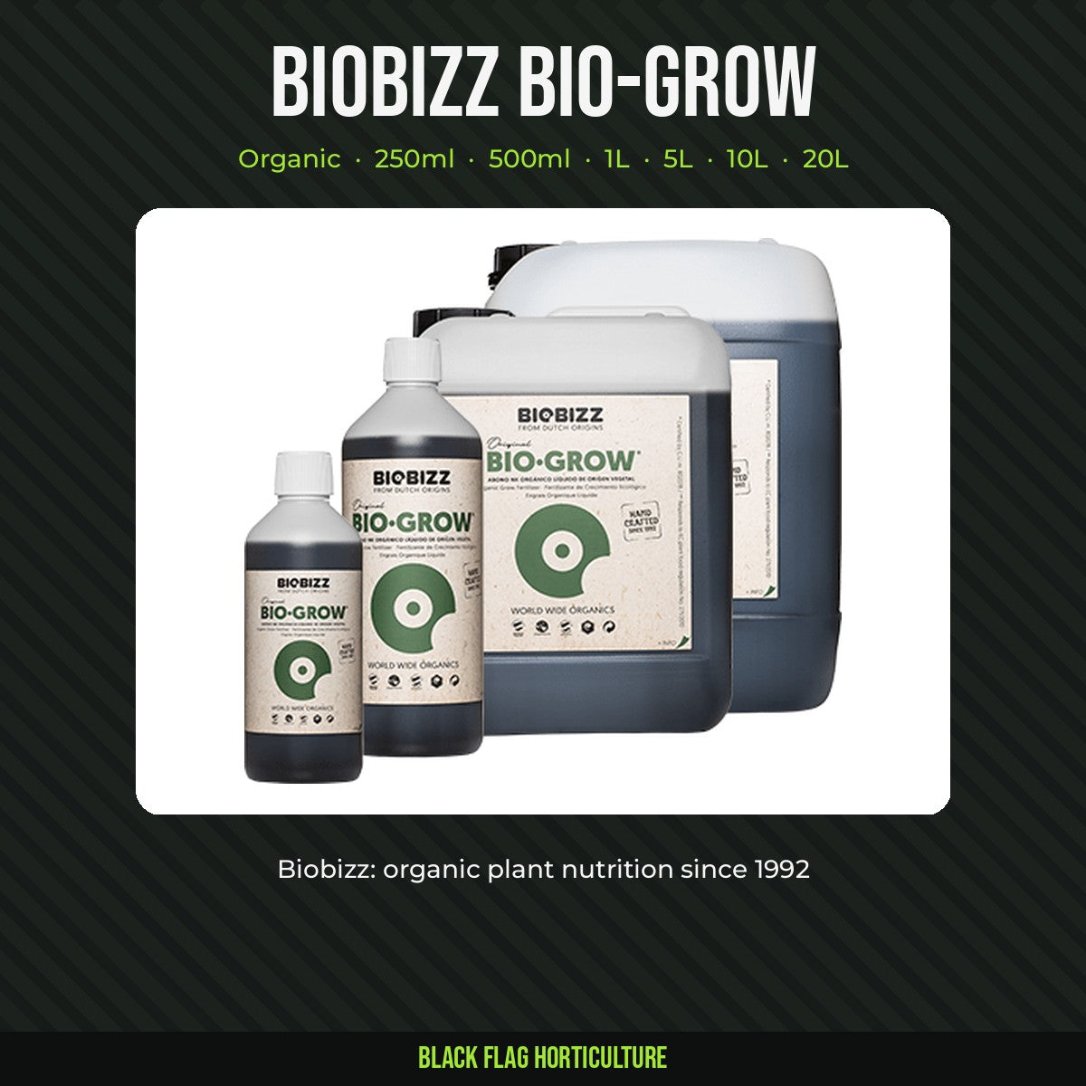 BIOBIZZ Bio-Grow organic growth feed, all sizes