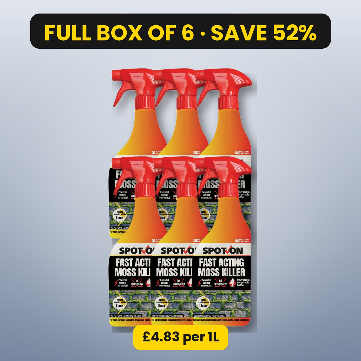 SPOT-ON Fast Acting Moss Killer 1L – box of 6, save 52%