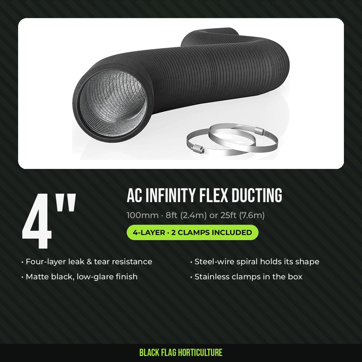 AC Infinity flexible four-layer ducting 4 inch