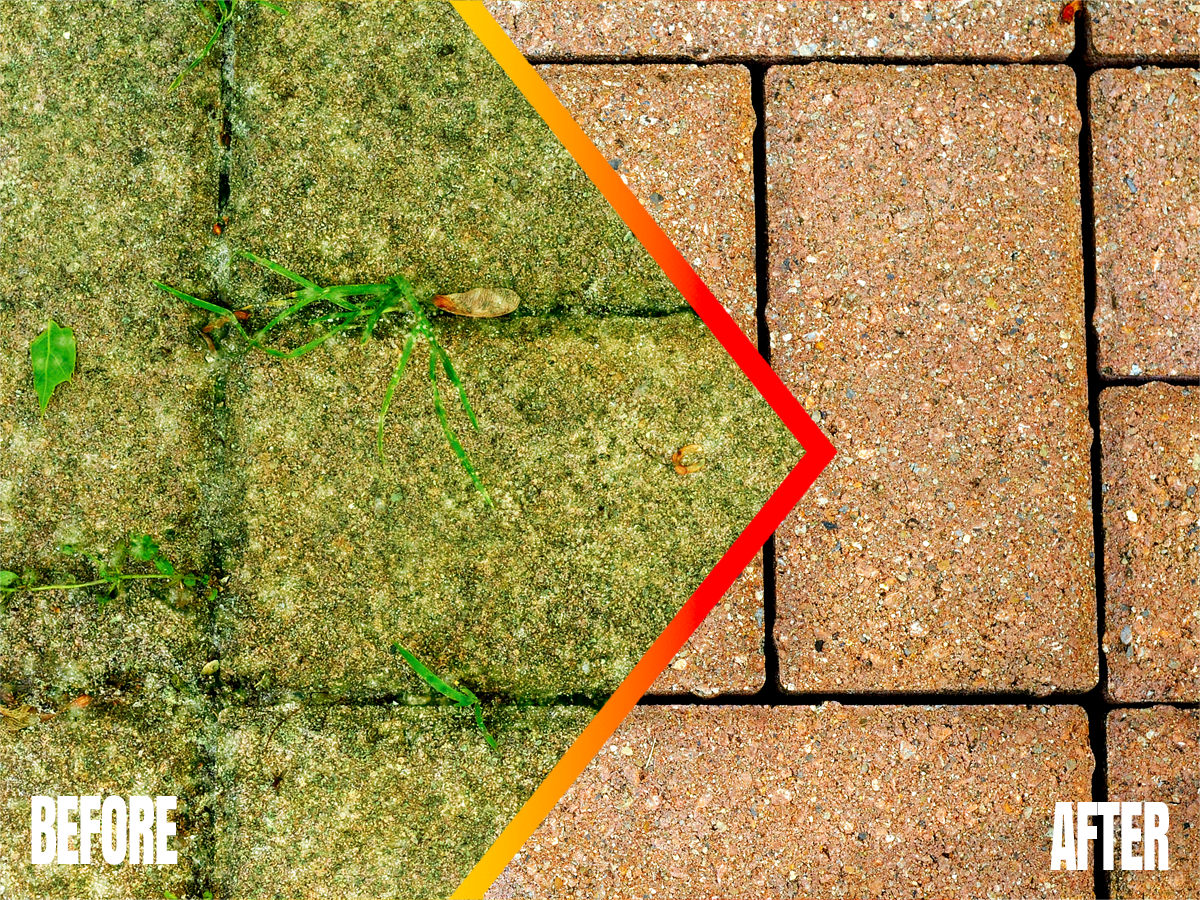 SPOT-ON Path, Patio & Decking Cleaner before and after