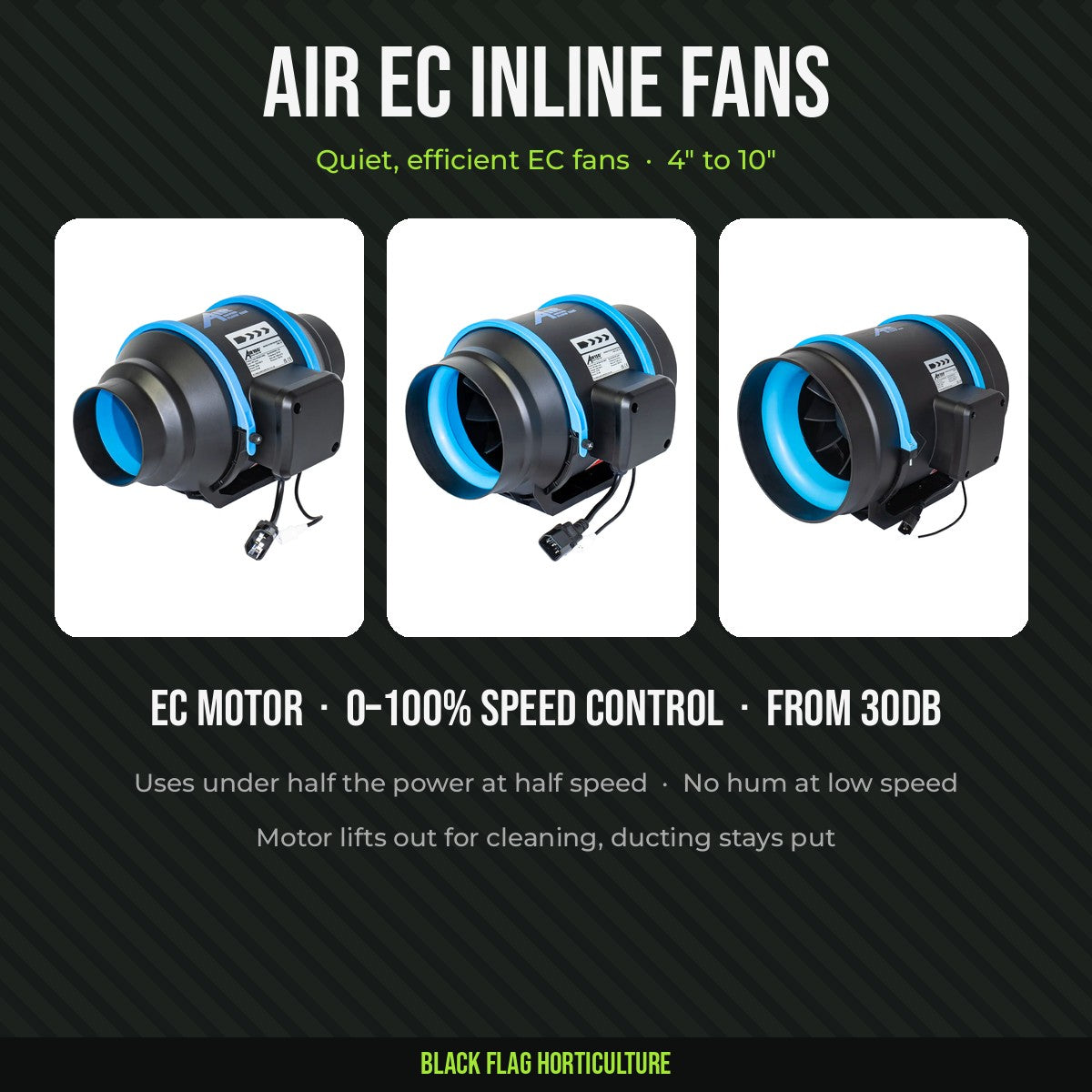 Air EC inline fans, 4 to 10 inch