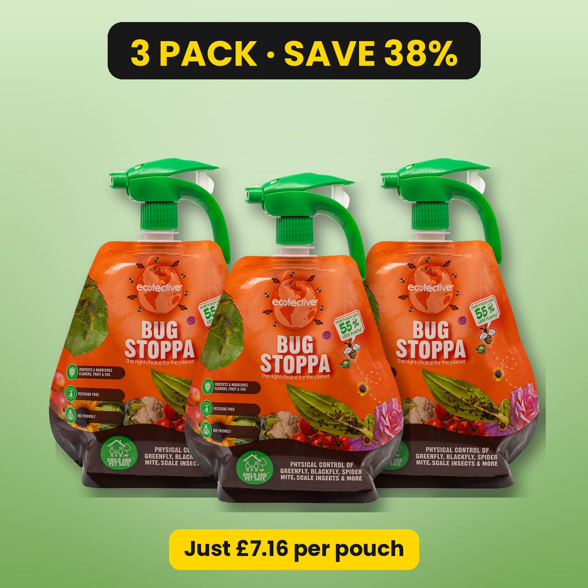 ecofective Bug Stoppa 1L spray – 3 pack, save 38%