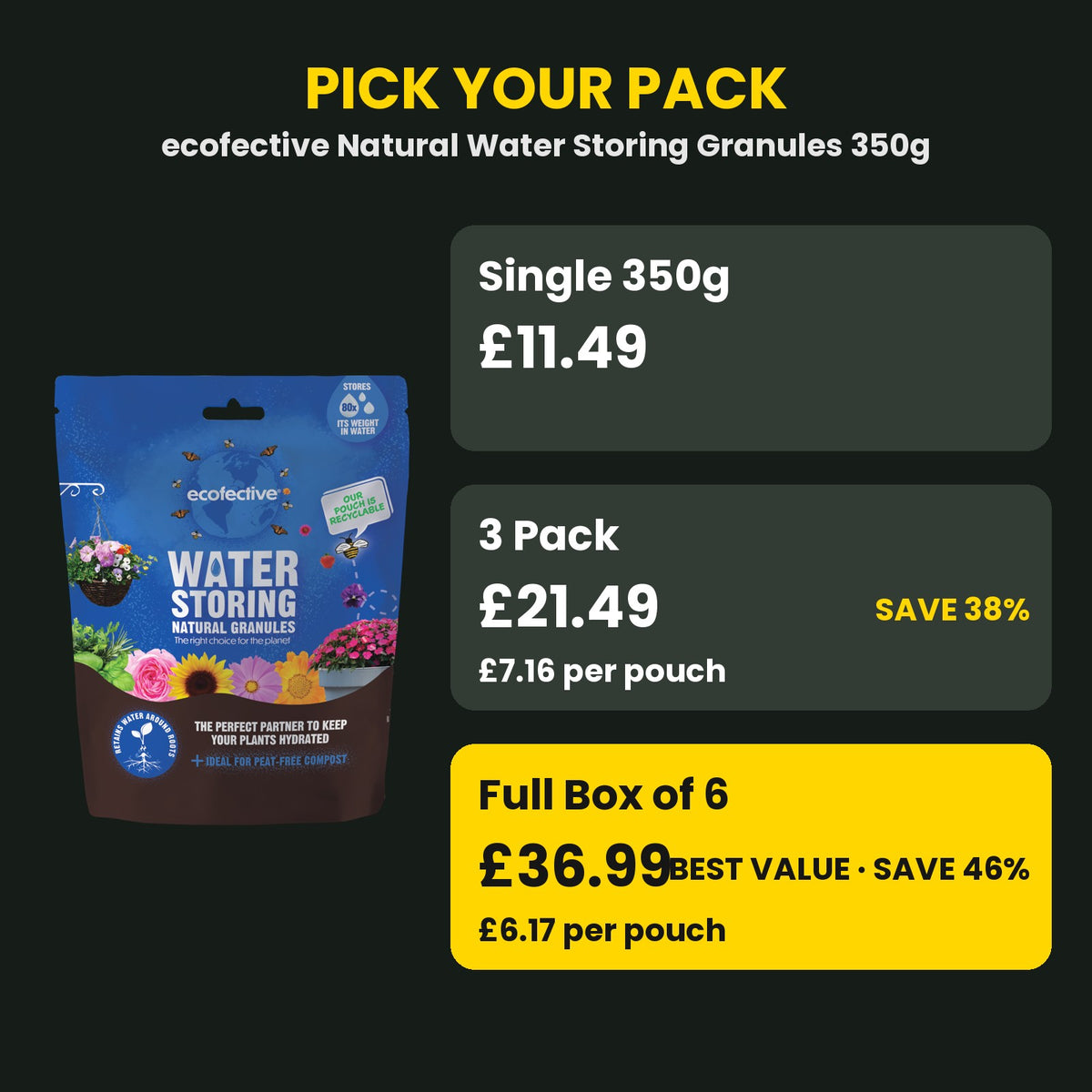 Water Storing Granules price guide – single vs 3 pack vs box of 6