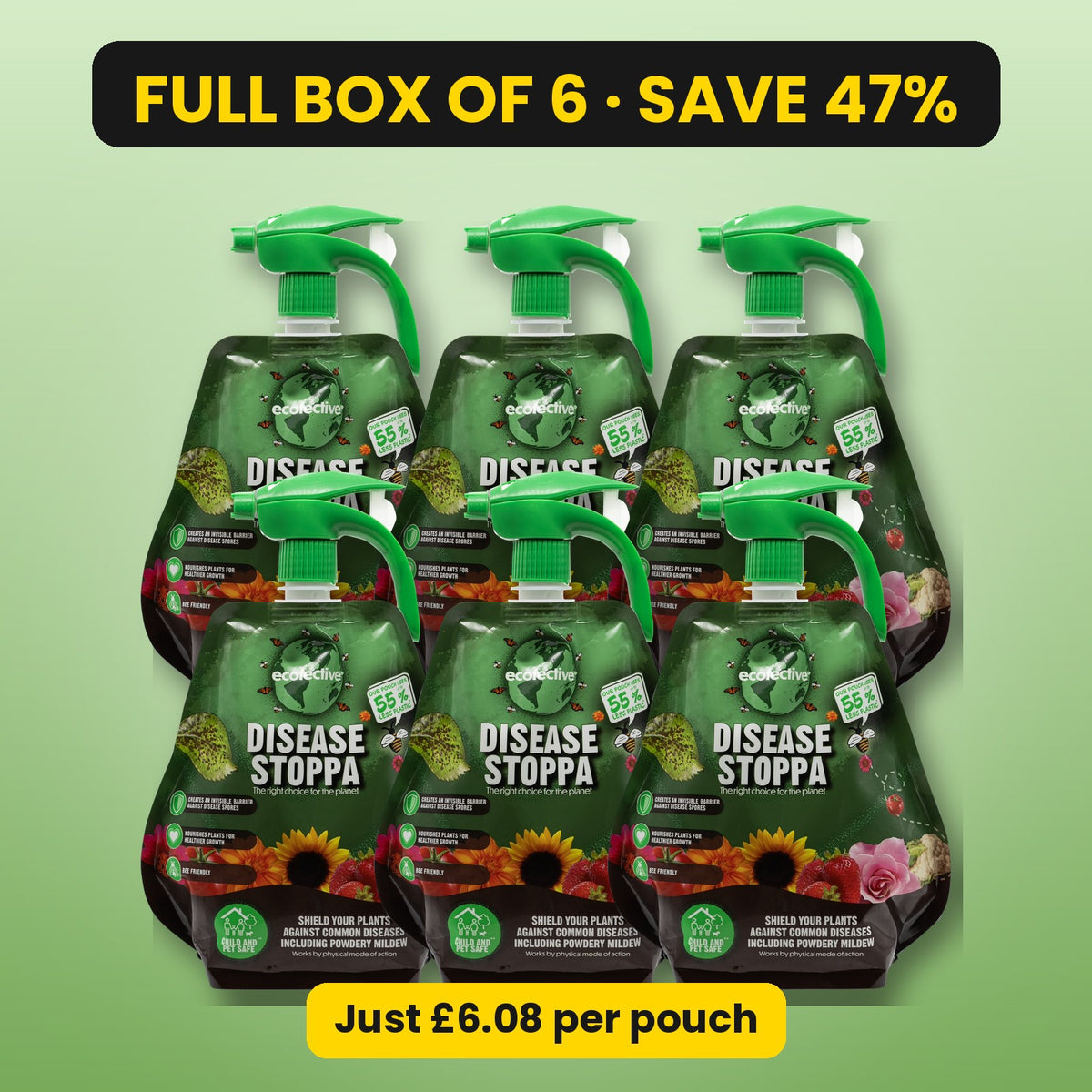 ecofective Disease Stoppa 1L spray – full box of 6, save 47%