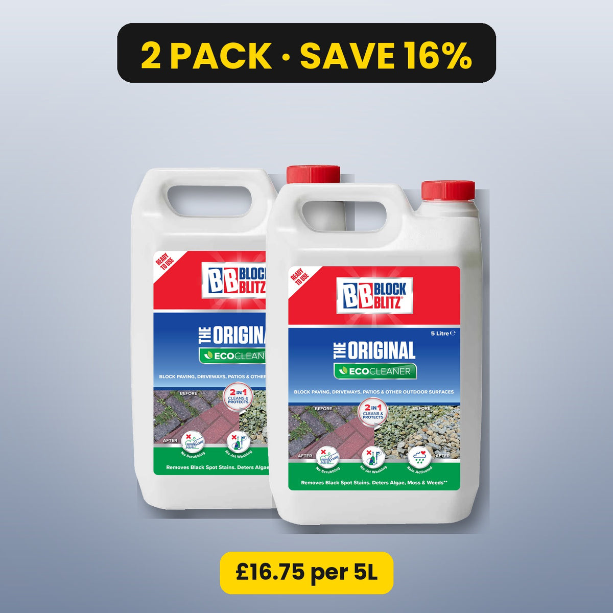 Block Blitz Eco Cleaner 5L ready to use – 2 pack, save 16%