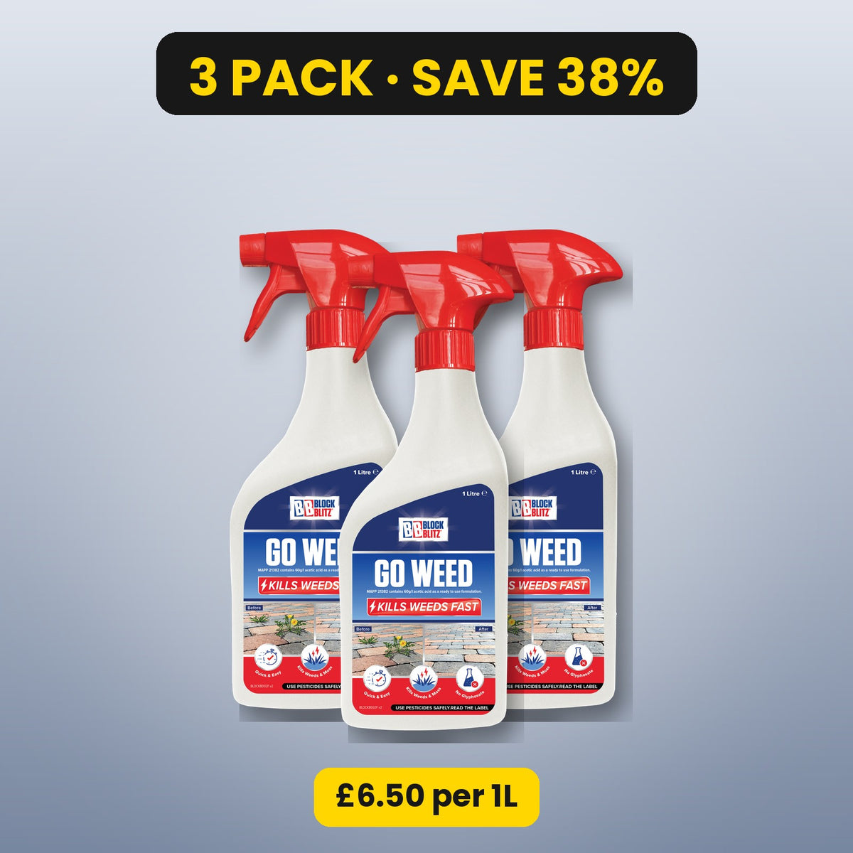 Block Blitz Go Weed 1L – 3 pack, save 38%