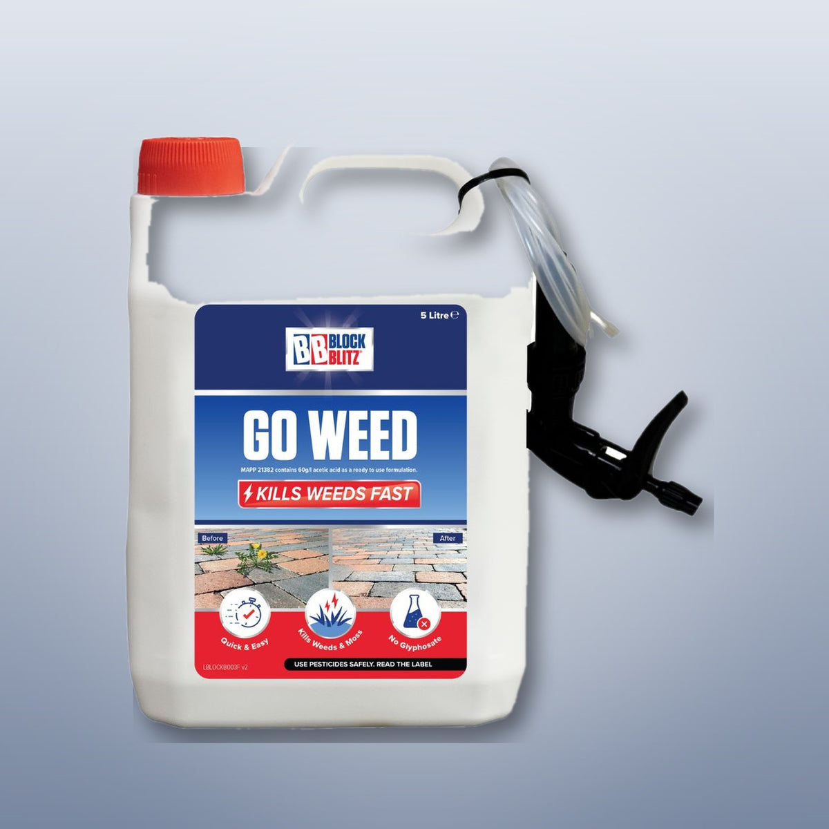 Block Blitz Go Weed 5L ready to use with pump sprayer – single