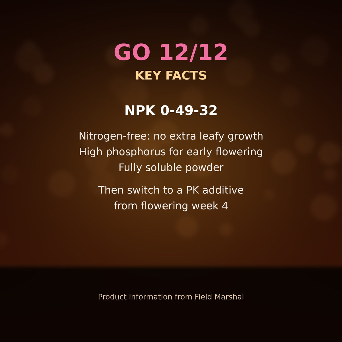 GO 12/12 key facts NPK 0-49-32