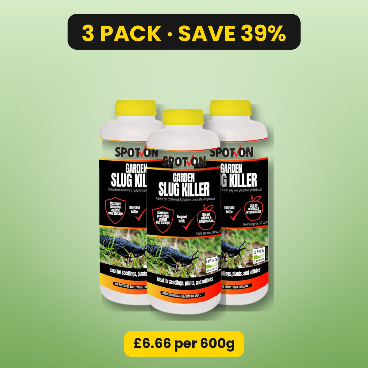SPOT-ON Garden Slug Killer 600g – 3 pack, save 39%
