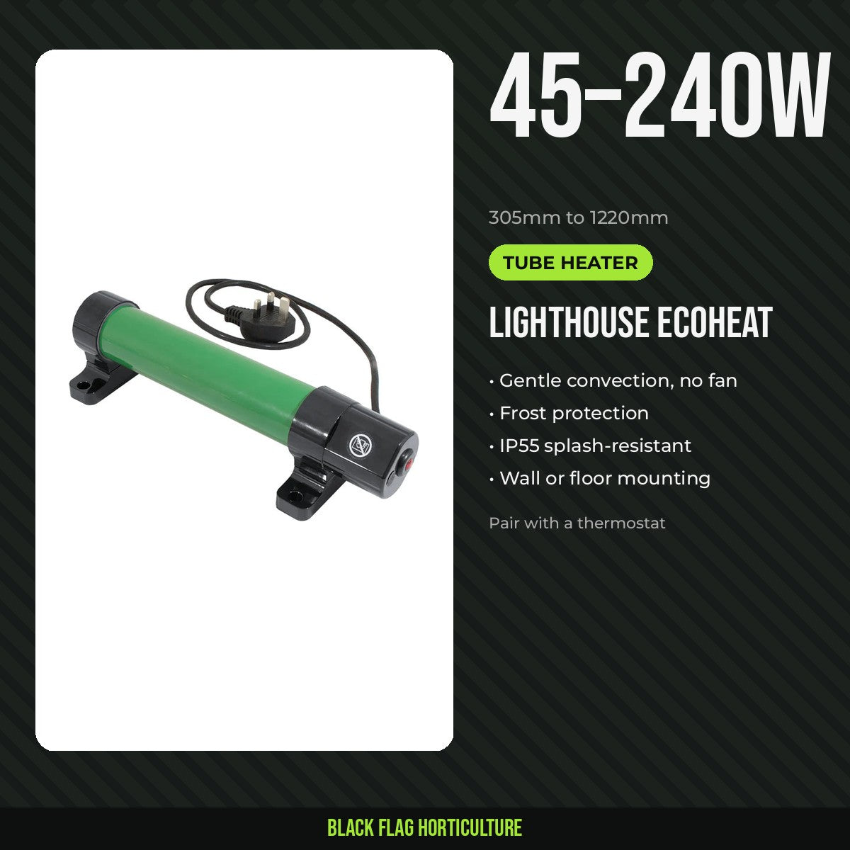 LightHouse ECOHEAT tube heater 45W to 240W