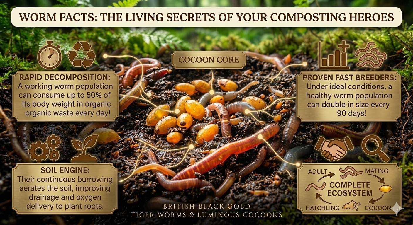 Live Composting Worm Eggs & Cocoons - Mixed Tiger/Dendra Starter Culture in Soil