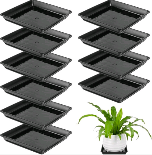 Square and round plant saucers