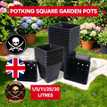 Pot King square plastic plant pots bulk pack