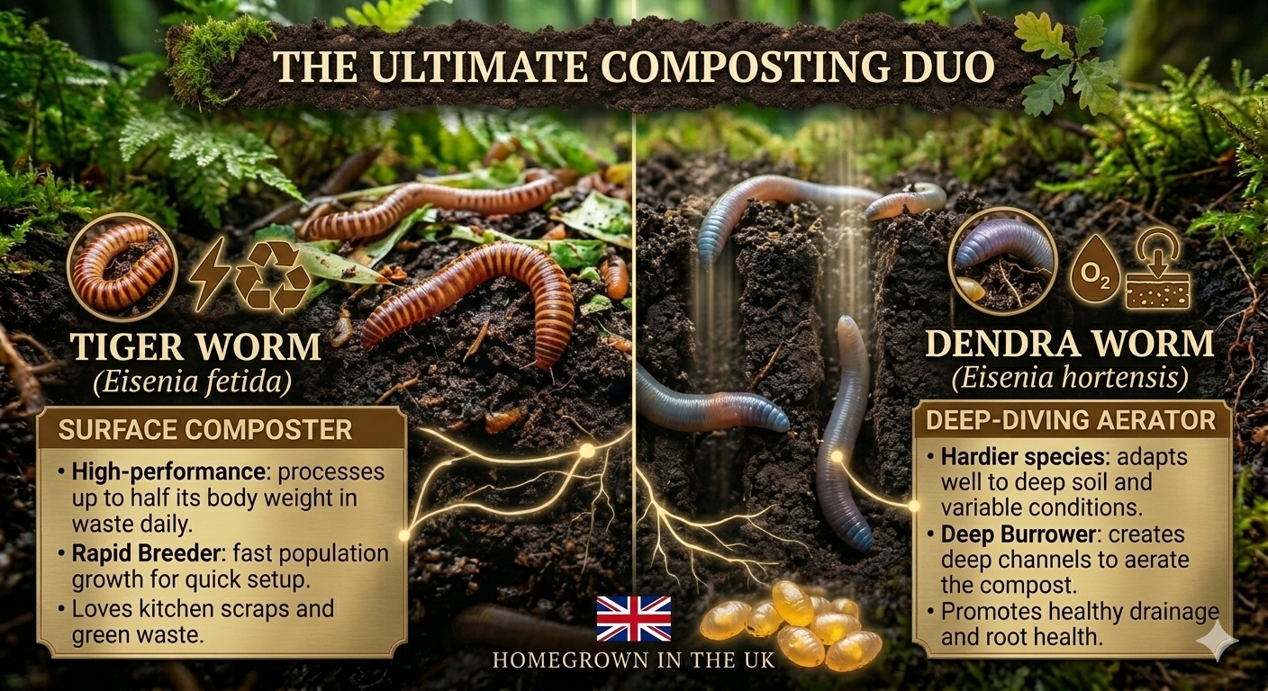 Live Composting Worm Eggs & Cocoons - Mixed Tiger/Dendra Starter Culture in Soil