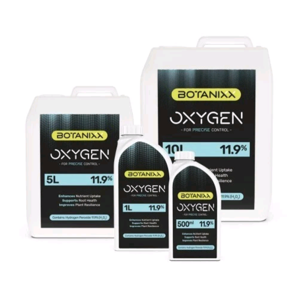 Botanixx Oxygen 1L | 11.9% Hydrogen Peroxide H2O2 | Hydroponic Root Rot Treatment