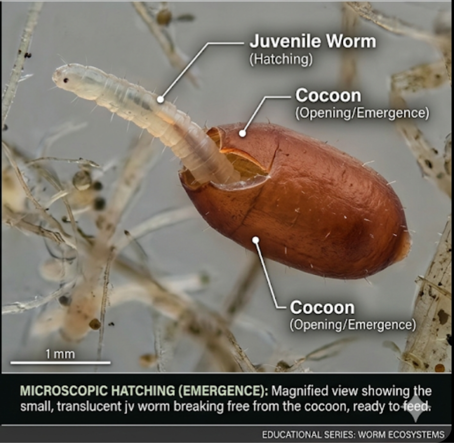Tiger & Dendra Worm Cocoons - Bio-Active Compost Starter Culture Soil Inoculant