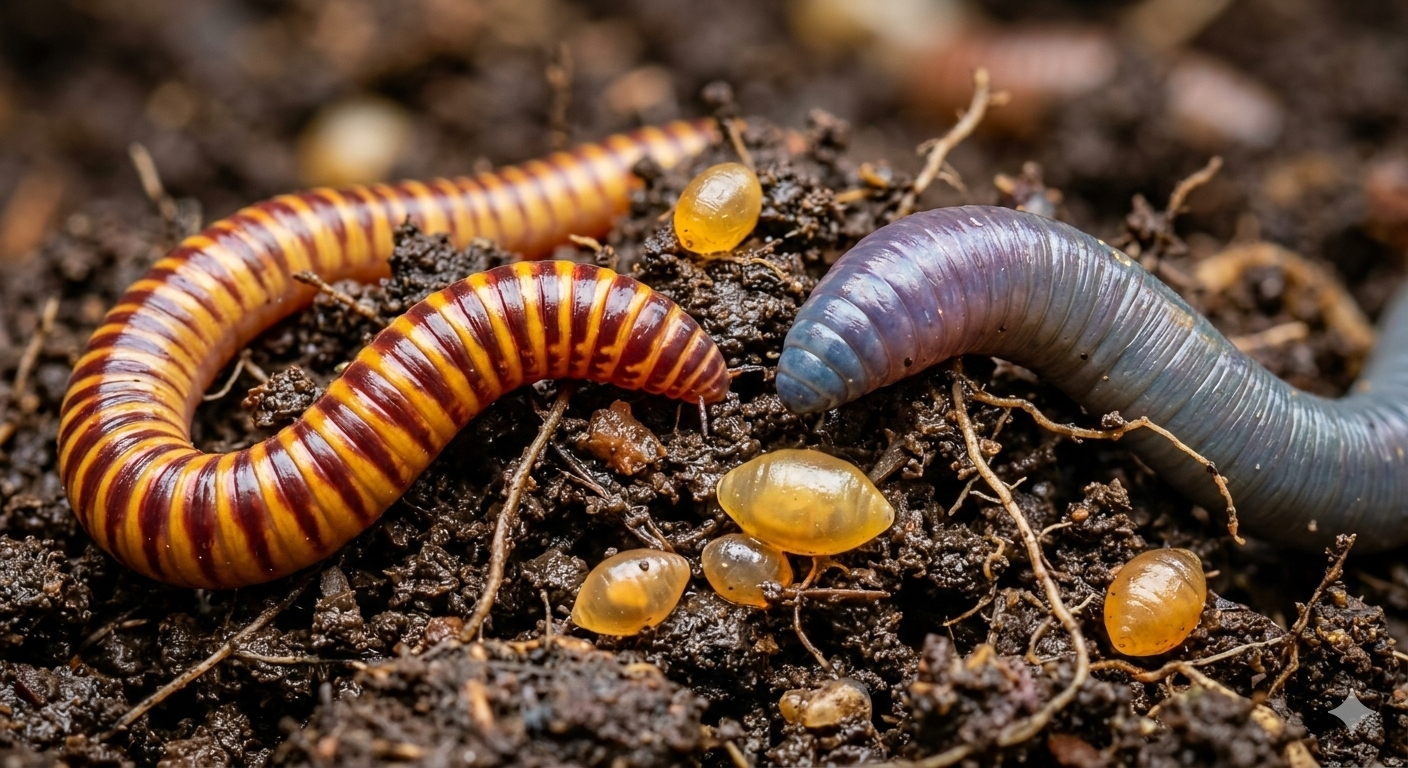 Live Composting Worm Eggs & Cocoons - Mixed Tiger/Dendra Starter Culture in Soil