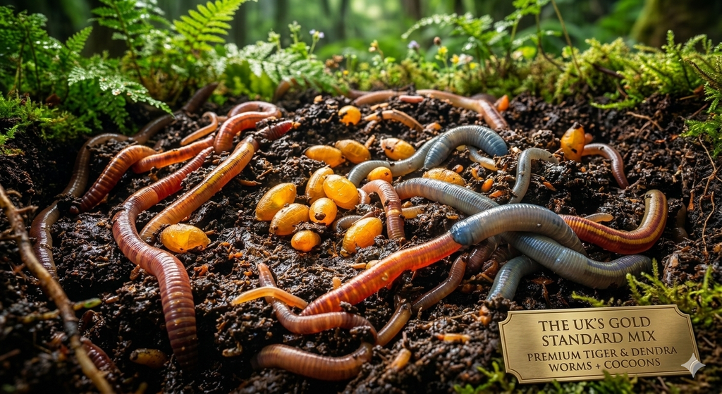 Live Composting Worm Eggs & Cocoons - Mixed Tiger/Dendra Starter Culture in Soil