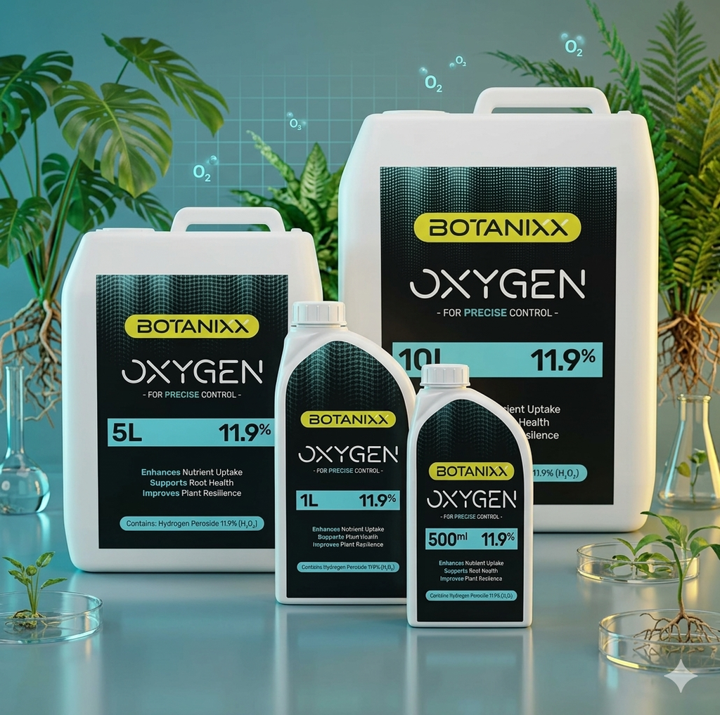 Botanixx Oxygen 1L | 11.9% Hydrogen Peroxide H2O2 | Hydroponic Root Rot Treatment