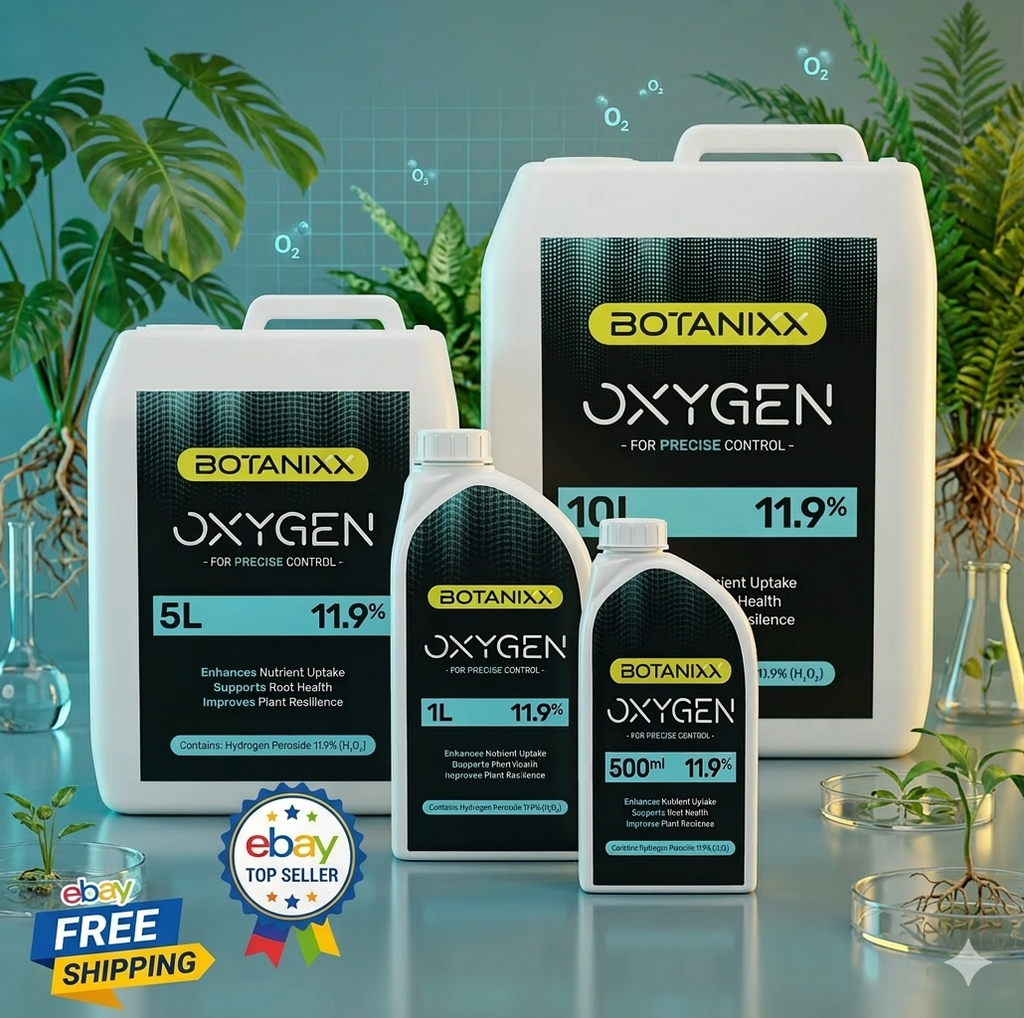 Botanixx Oxygen 1L | 11.9% Hydrogen Peroxide H2O2 | Hydroponic Root Rot Treatment