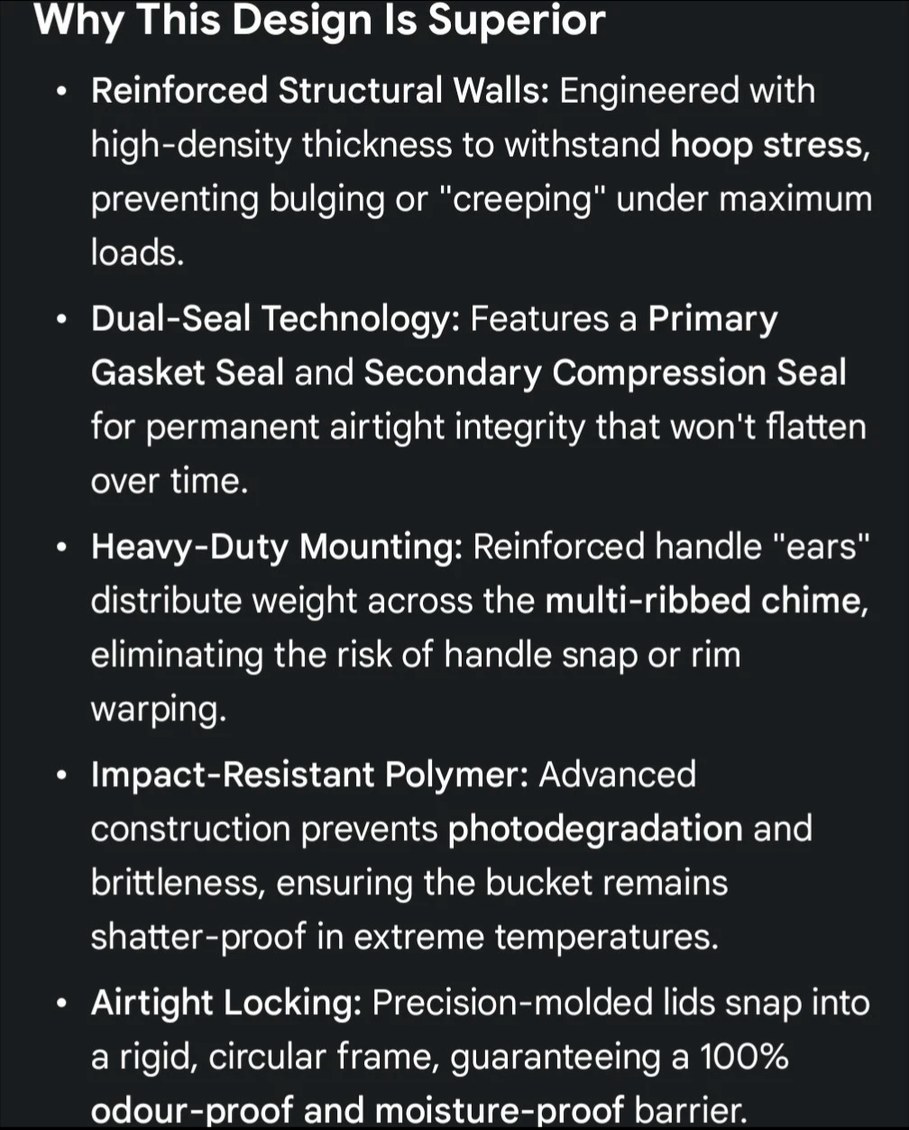 Heavy Duty Buckets with Lids - With Handle