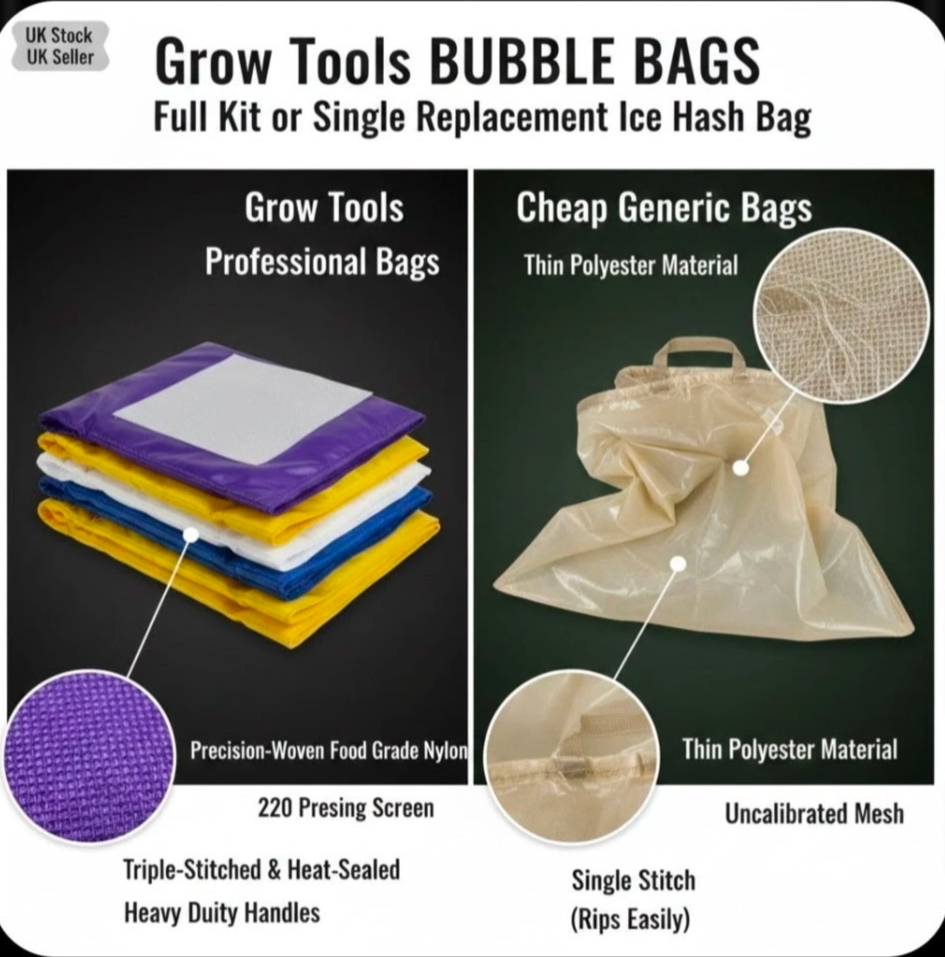 Grow Tools - Bubble Bags - Separate Leaves Herbs & Essential Oils