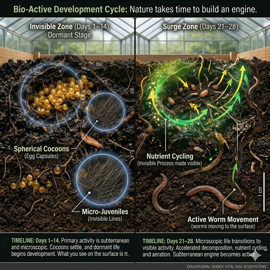 Tiger & Dendra Worm Cocoons - Bio-Active Compost Starter Culture Soil Inoculant